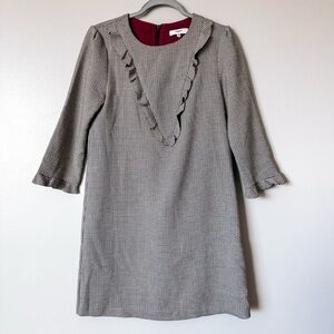 Suncoo Paris Black and White Houndstooth Half Sleeve Mini Dress Size XS